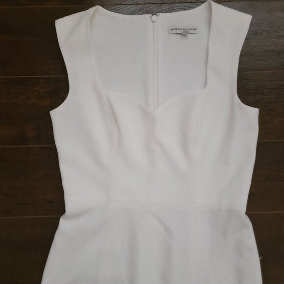 NEW  Dress The Population Monroe Side Slit Gown Womens M Off White Formal - Picture 4 of 9